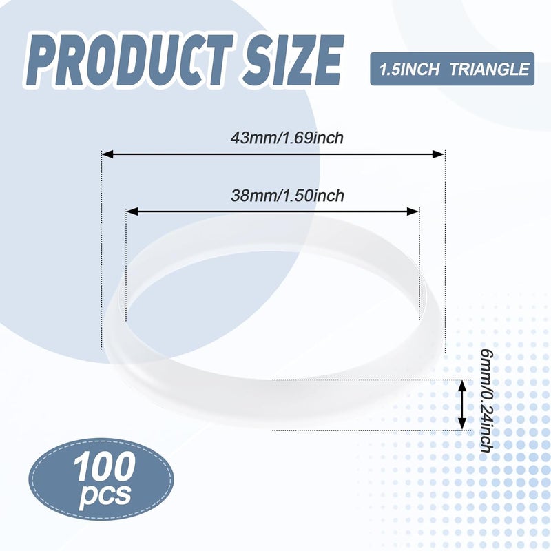 Joyfolk 100 Pack Beveled Slip Joint Washer, 1-1/2 Inch, 1.5" O Rings Tubular Pipe Seal Washer for Plumbing System Sink Drain Cone Gasket, White - Image 2